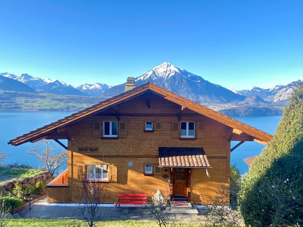 Chalet Egglen "Typical Swiss House, Best Views, Private Jacuzzi" Зигрисвил Екстериор снимка