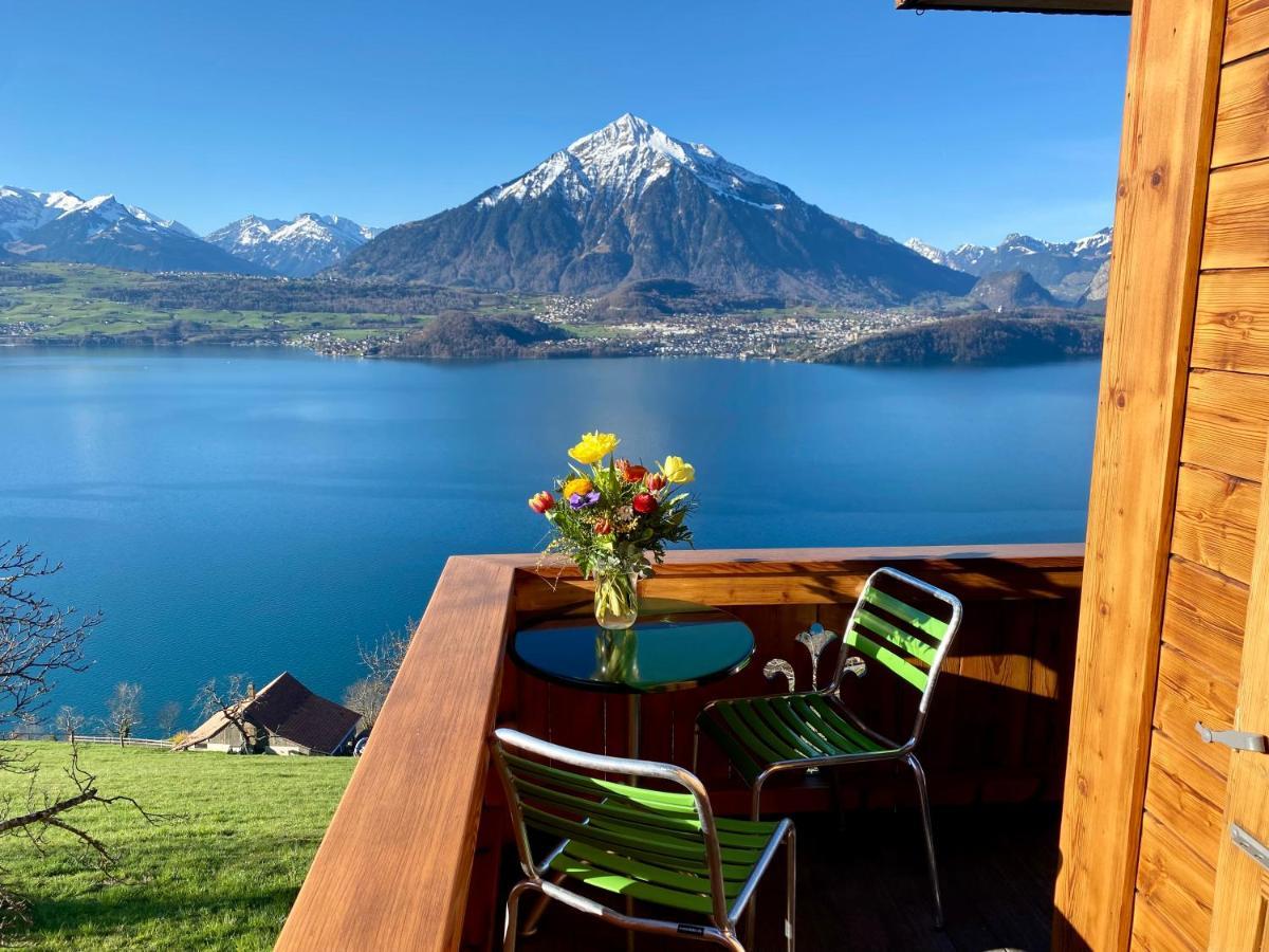 Chalet Egglen "Typical Swiss House, Best Views, Private Jacuzzi" Зигрисвил Екстериор снимка