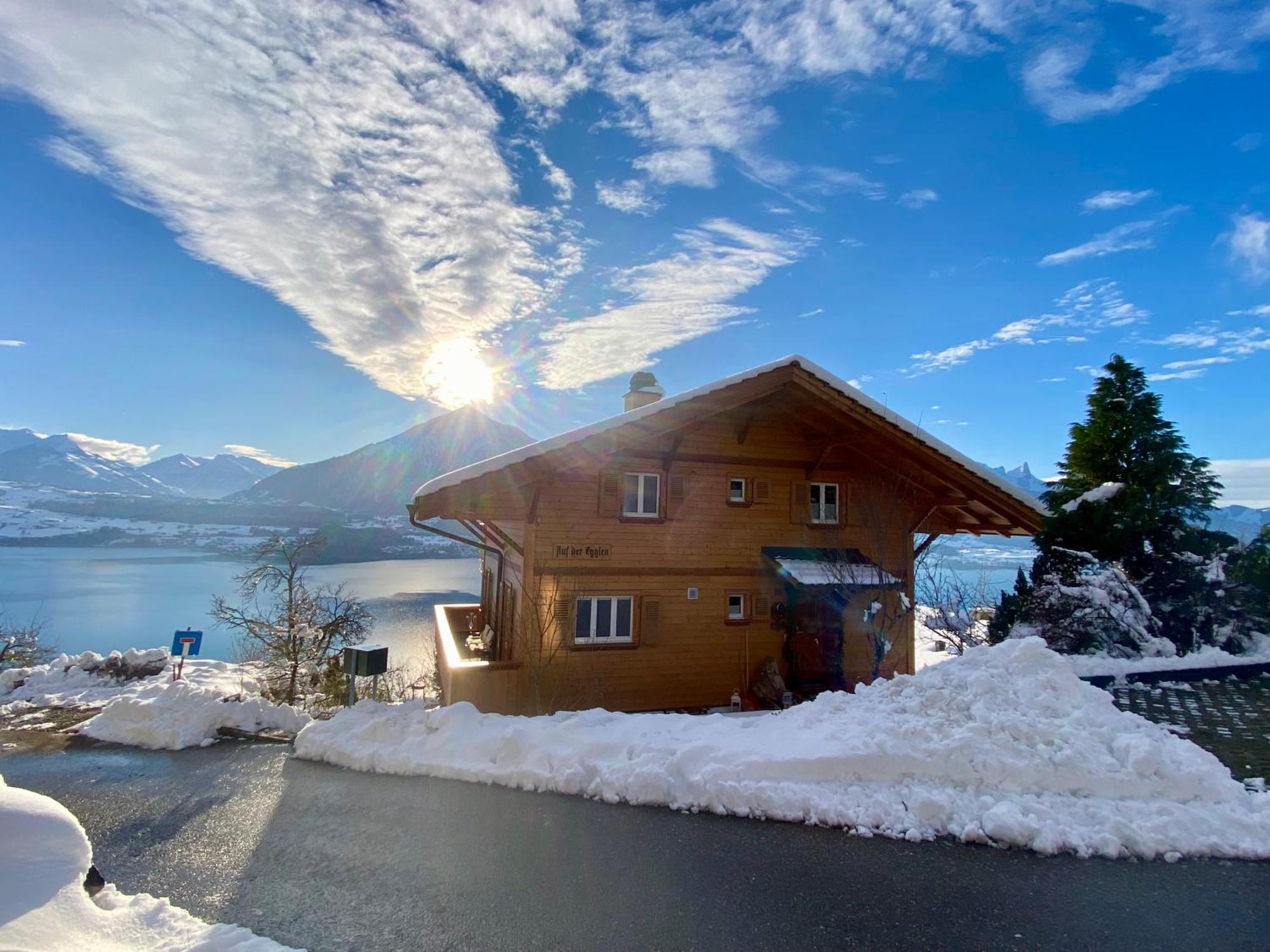 Chalet Egglen "Typical Swiss House, Best Views, Private Jacuzzi" Зигрисвил Екстериор снимка