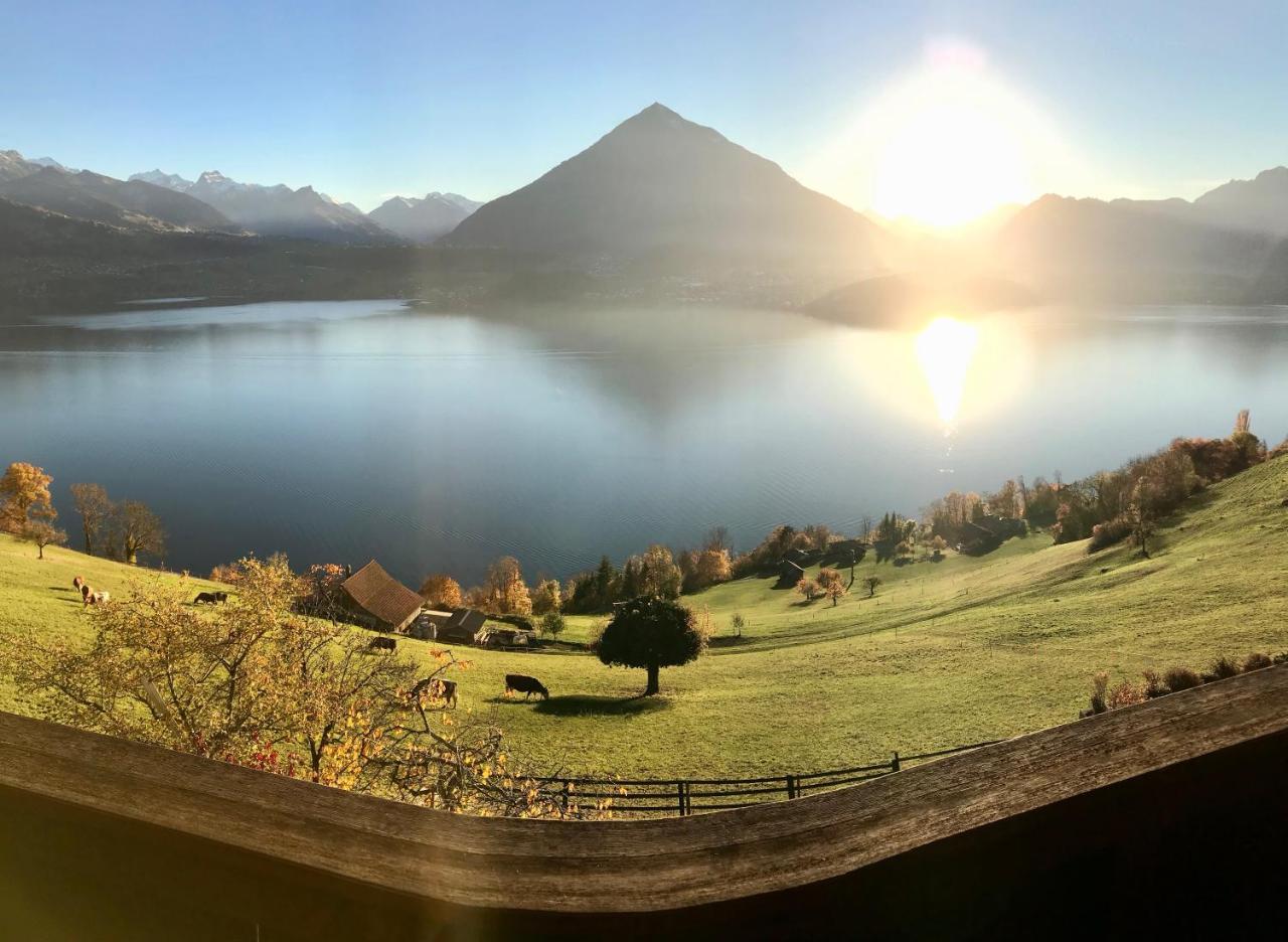 Chalet Egglen "Typical Swiss House, Best Views, Private Jacuzzi" Зигрисвил Екстериор снимка