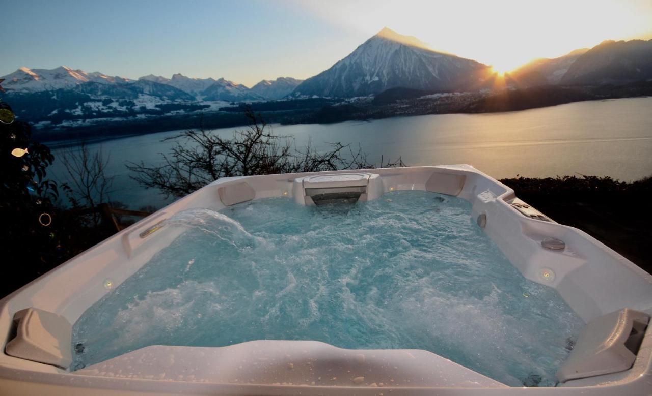 Chalet Egglen "Typical Swiss House, Best Views, Private Jacuzzi" Зигрисвил Екстериор снимка